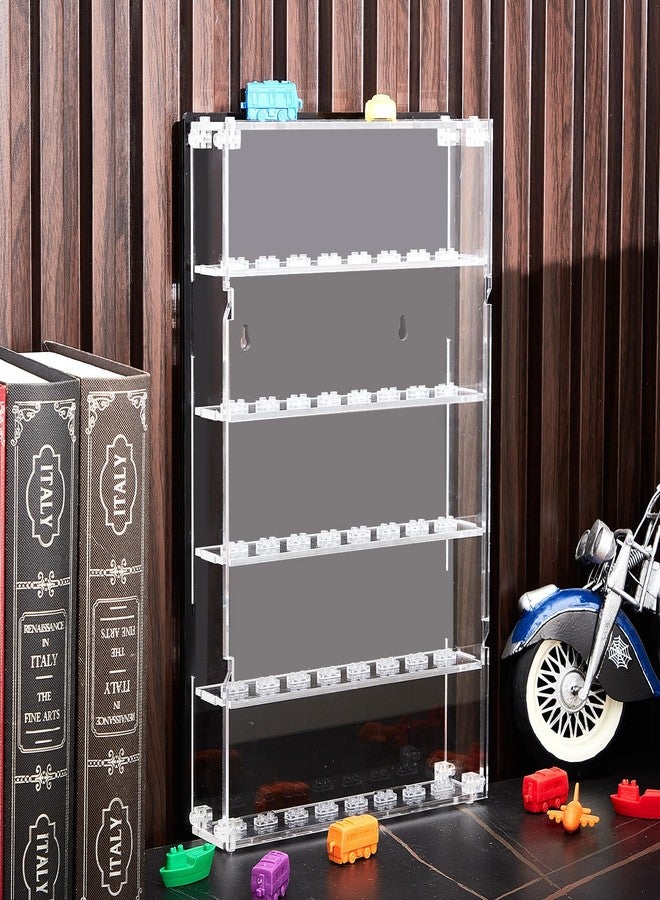 Lineshading Minifigures Display Case Wall Mounted with Built in Stands for 40 Figurines Clear Acrylic Showcase for Mini Figures 5 Tier Display Case for Mini Toys with Mounting Accessories - Image 5